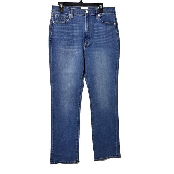 Anthropologie Unpublished Blue Jeans CHLOE High-Rise Slim Boot Women 32 - Picture 2 of 12